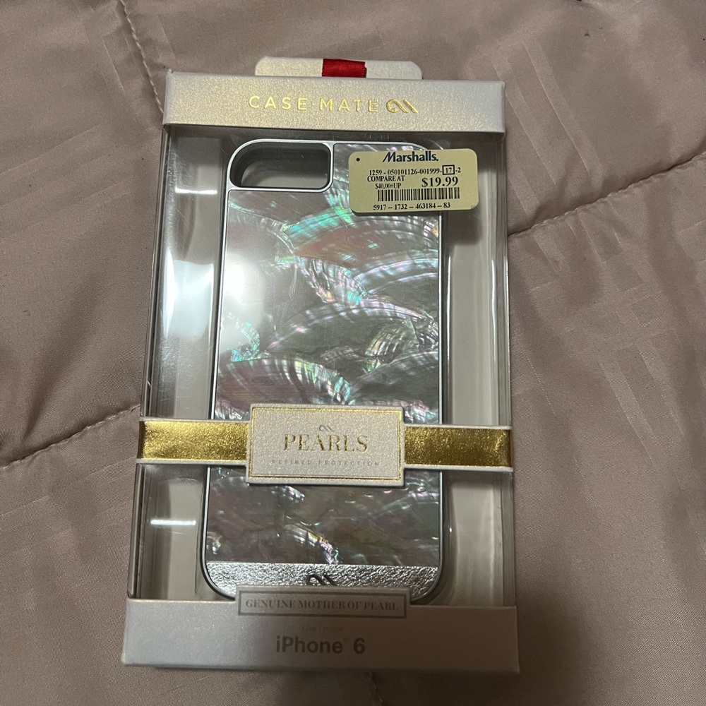 NWT Case Mate iPhone 6 Mother of Pearl case.